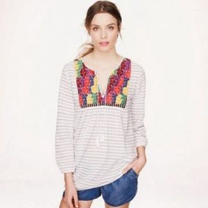 J. Crew Embroidered Stripe Tunic